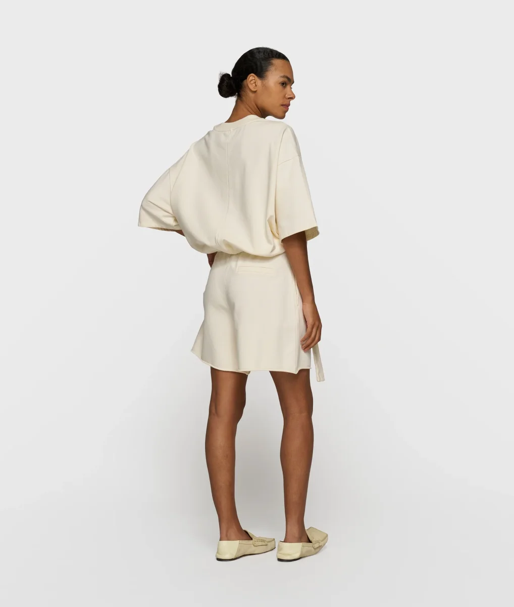 belted shorts fleece | soft vanilla - Afbeelding 4