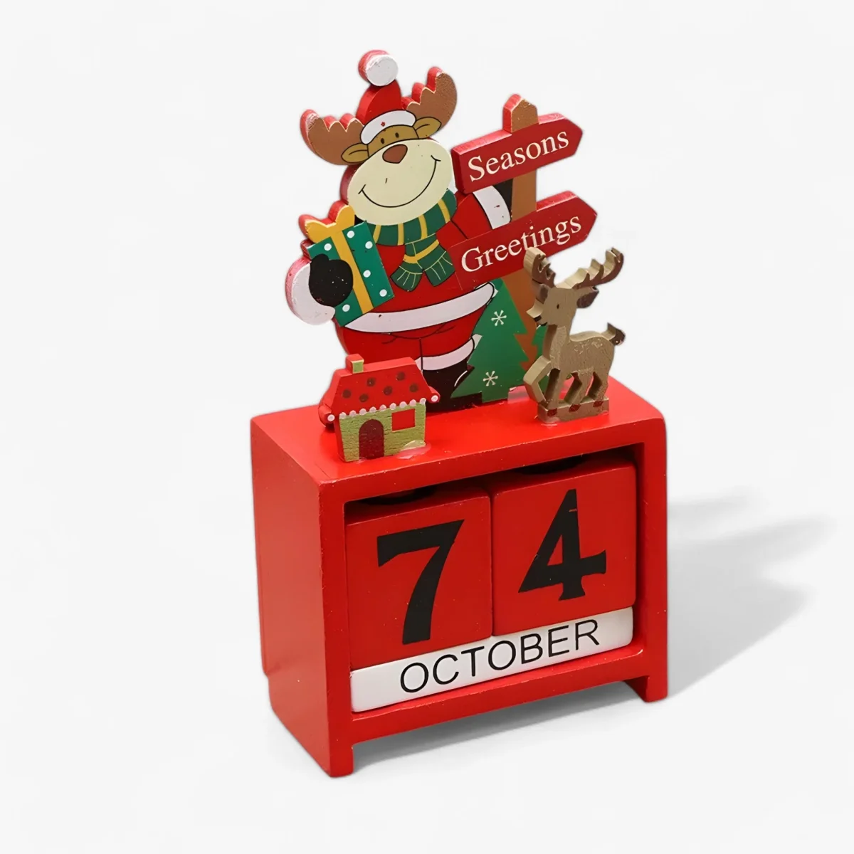 Feestdagen Countdown Magie - Houten Kerstkalender met Kerstman en Sneeuwman - Voeg Opwinding Toe aan Je Feesten - Afbeelding 6