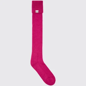 Alpacawol sokken - Lang - Pink